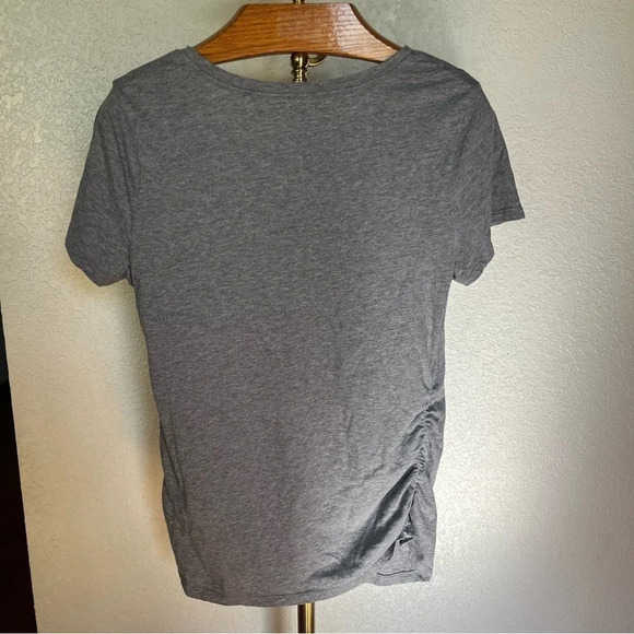 ISABEL ~ Maternity v-neck grey soft cotton tee - Picture 3 of 8